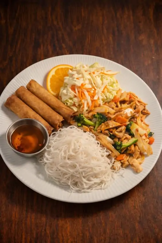 Poulet sauce gingembre avec vermicelles